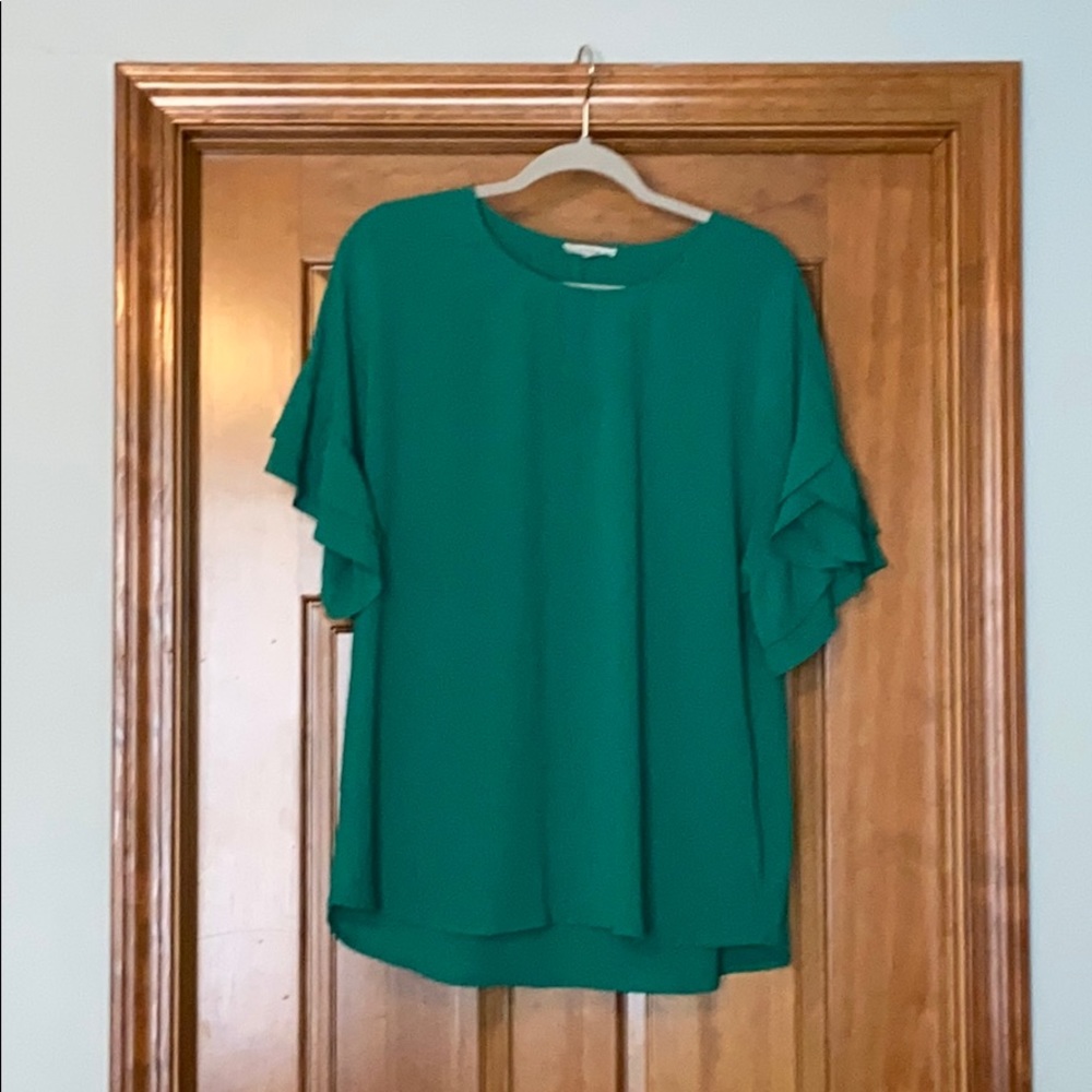 Emerald green dressy top